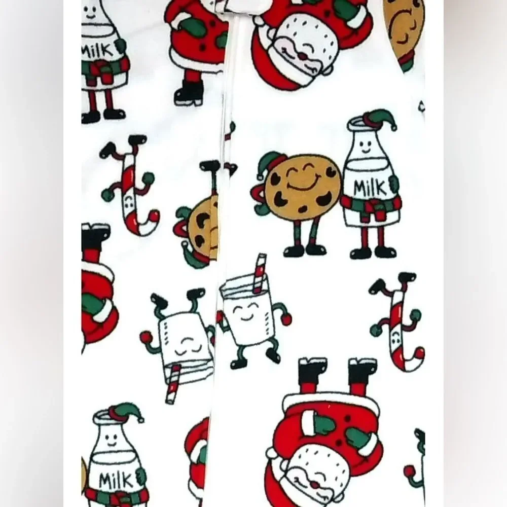 NWT Carter's Toddler Baby Santa Milk and Cookies Fleece Pajama Sleeper Size 12M